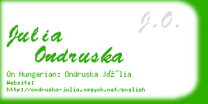 julia ondruska business card